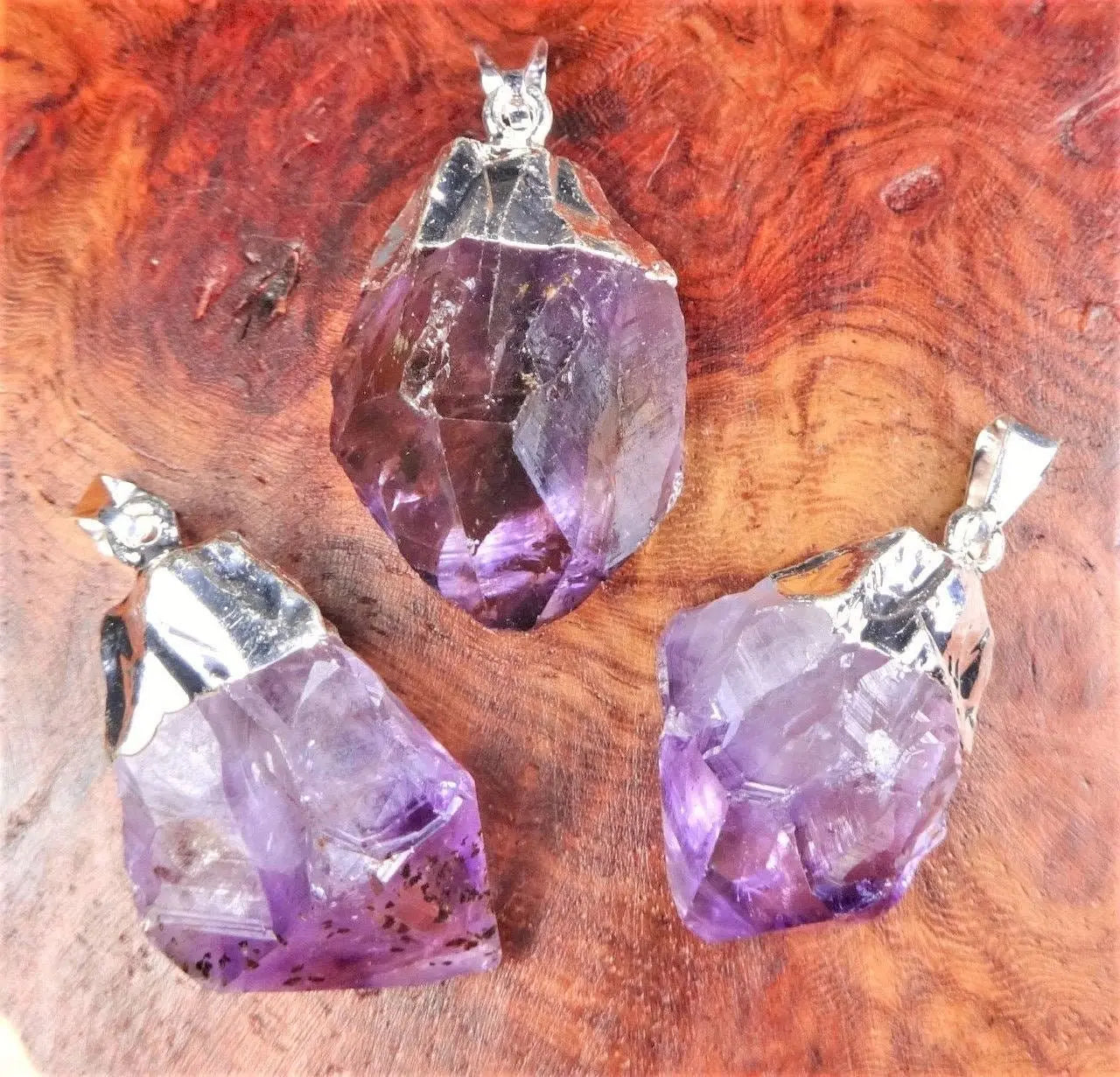 Amethyst Crystal Point Pendant (Silver Plated) | Craft Supplies & Tools > Beads, Gems & Cabochons > Charms & Pendants > Pendants | Wiccan Center