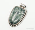 Vintage Large Green Seraphinite Sterling Silver Necklace Pendant | Jewelry > Necklaces > Pendants | Wiccan Center