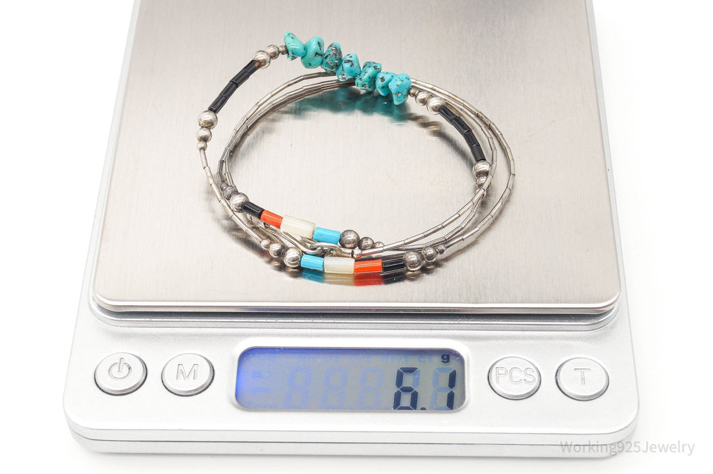 Vintage Native American Multi Gemstone Bead Silver Necklace | Jewelry > Necklaces | Wiccan Center