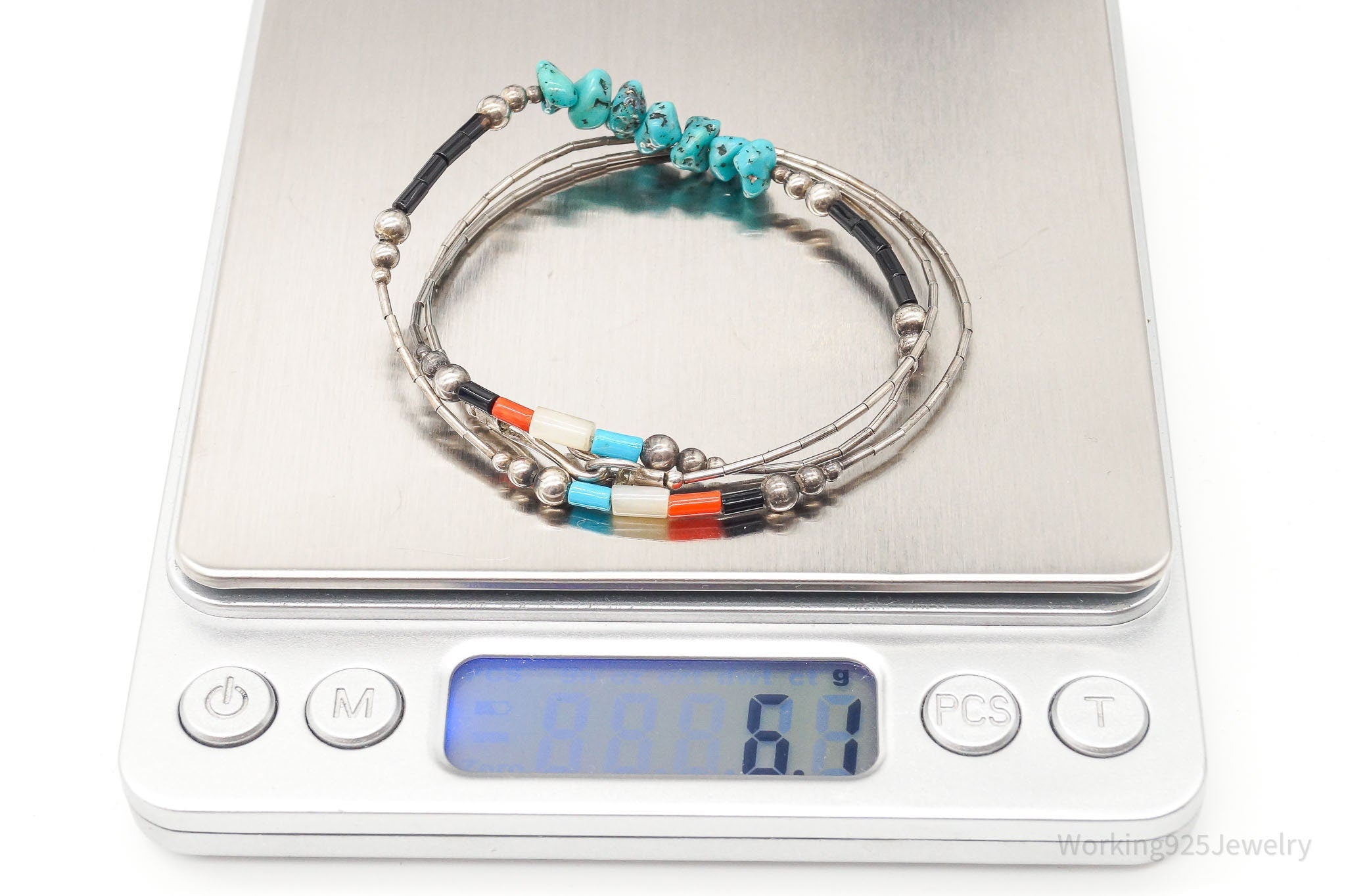 Vintage Native American Multi Gemstone Bead Silver Necklace | Jewelry > Necklaces | Wiccan Center