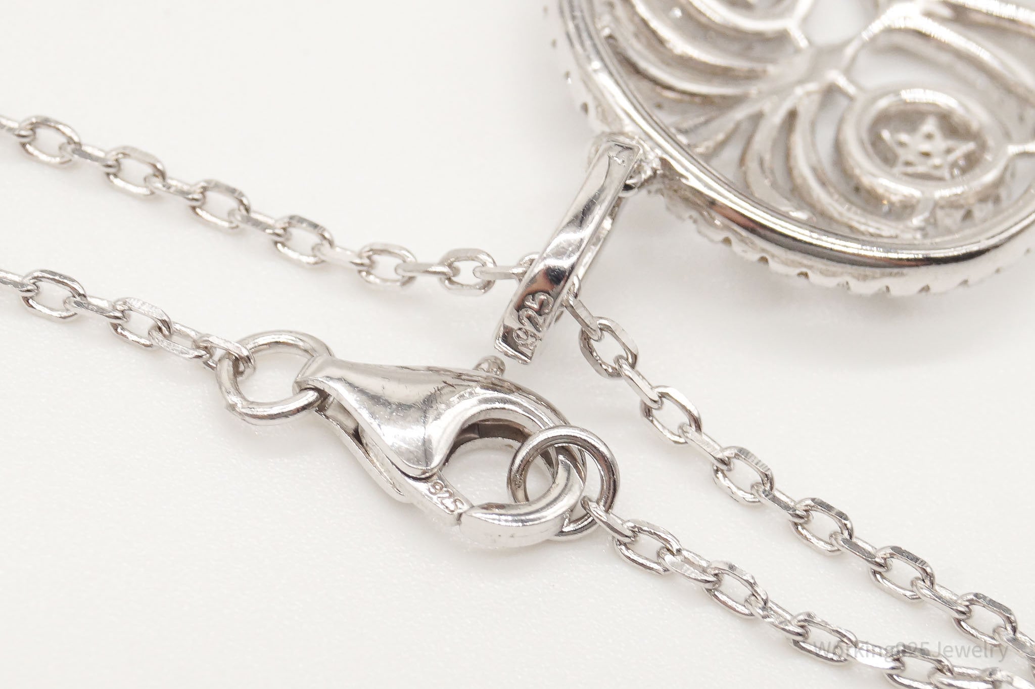 Vintage Cubic Zirconia Skull Sterling Silver Necklace | Jewelry > Necklaces > Pendants | Wiccan Center