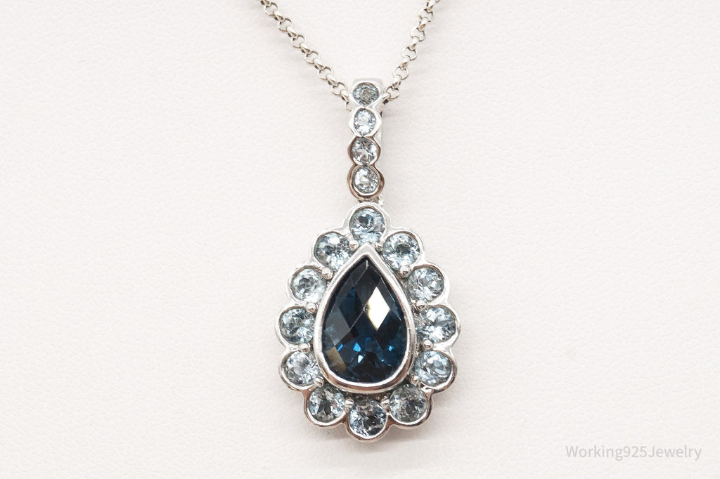 Vintage Blue Topaz Sterling Silver Necklace | Jewelry > Necklaces > Pendants | Wiccan Center