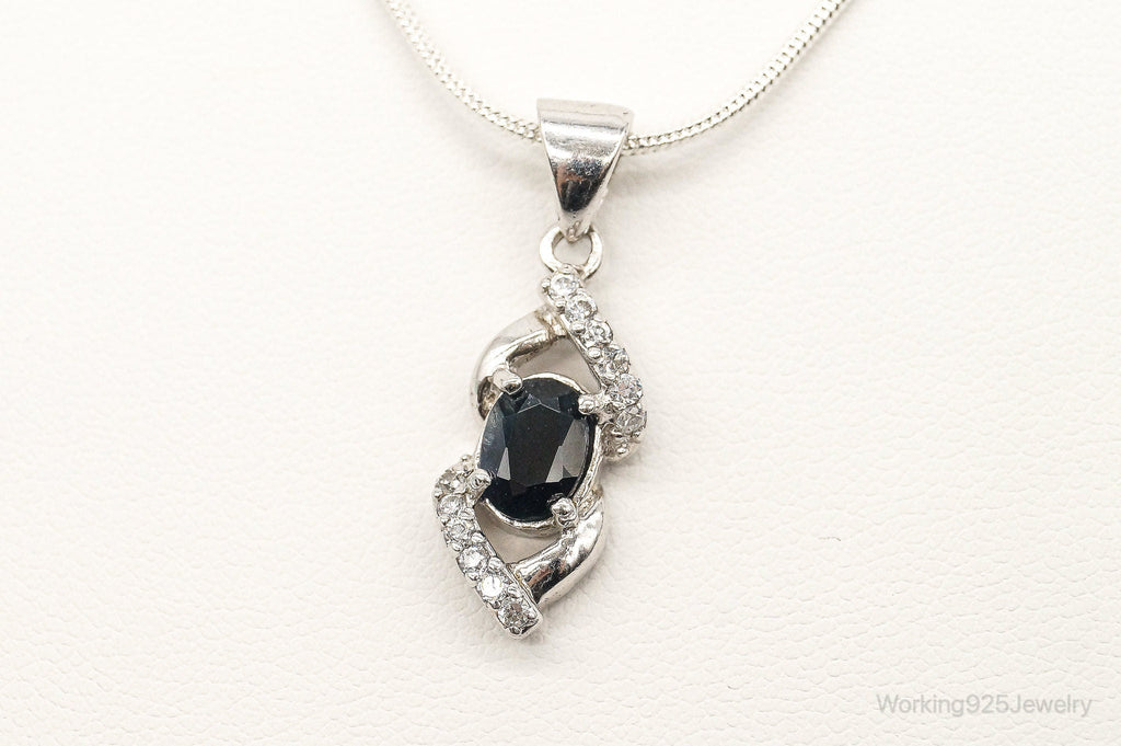 Sapphire Cubic Zirconia Sterling Silver Necklace | Jewelry > Necklaces > Pendants | Wiccan Center