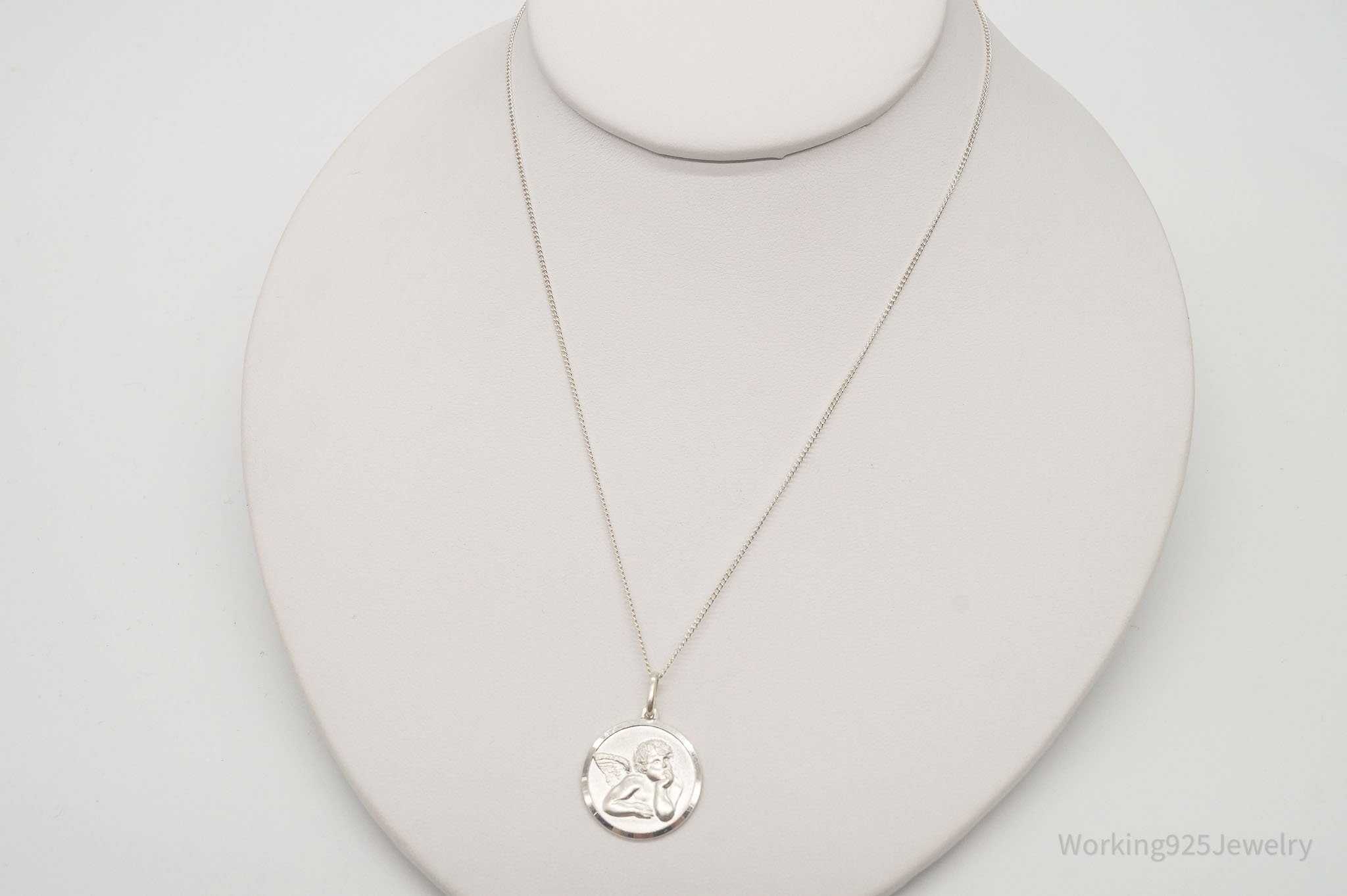 Vintage Angel Cherub Sterling Silver Necklace | Jewelry > Necklaces > Pendants | Wiccan Center