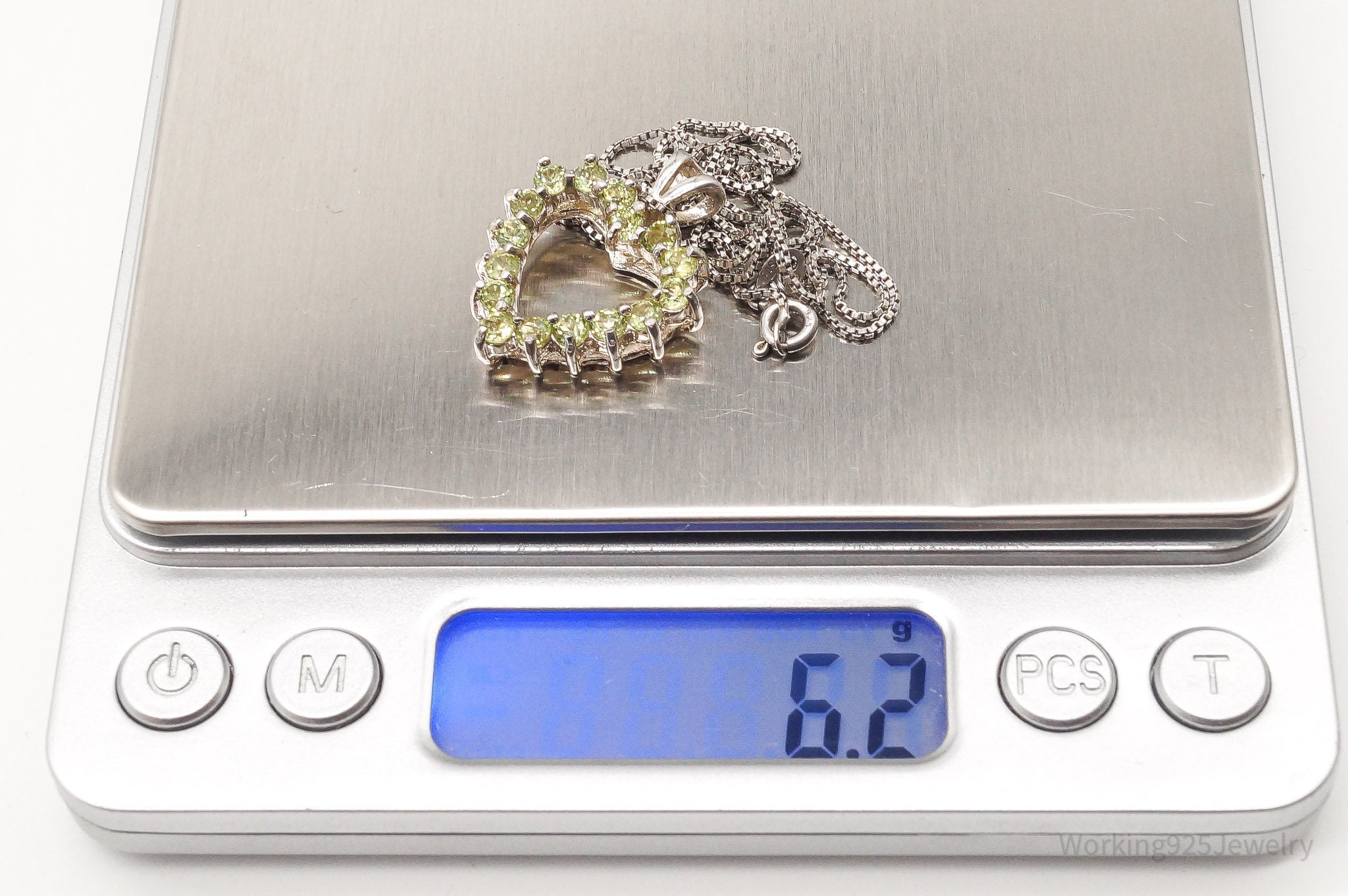 Vintage Designer DBJ Heart Peridot Sterling Silver Necklace | Jewelry > Necklaces > Pendants | Wiccan Center