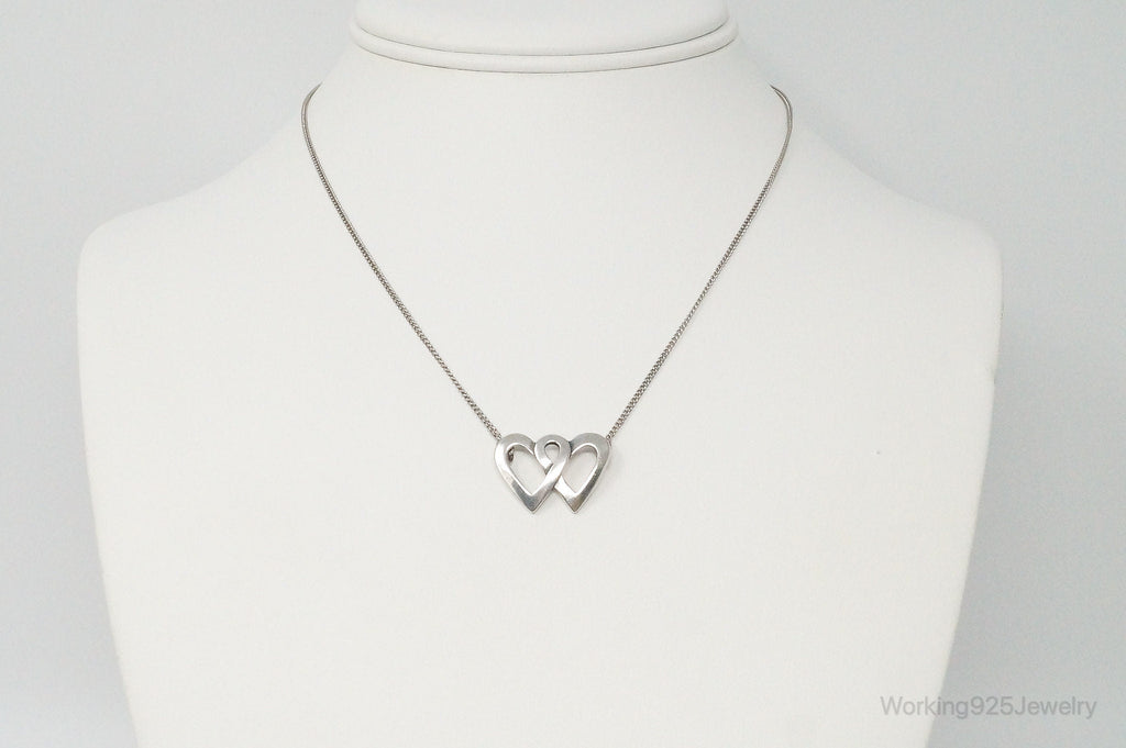 Vintage Linked Open Hearts Sterling Silver Necklace | Jewelry > Necklaces > Pendants | Wiccan Center