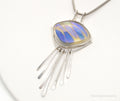 Vintage Large Glass Modernist Silver Necklace | Jewelry > Necklaces > Pendants | Wiccan Center