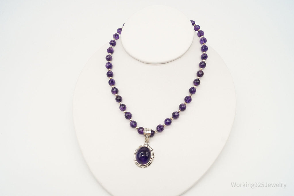 Vintage Amethyst Bead Sterling Silver Necklace | Jewelry > Necklaces > Pendants | Wiccan Center