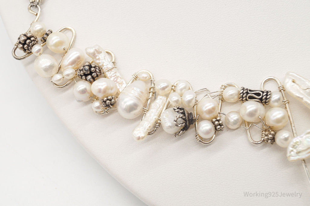 Vintage Pearls Beads Filigree Sterling Silver Necklace | Jewelry > Necklaces > Pendants | Wiccan Center
