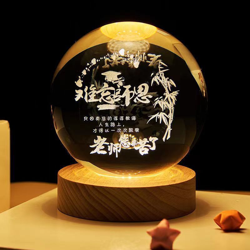 Luminous Starry Sky And Planets Moon Moon Crystal Ball Small Night Lamp Projection Ambience Light Creative Gift New Strange Gift | 0 | Wiccan Center