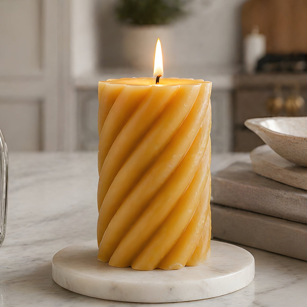 Spiral Pillar Beeswax Candle | Candles | Wiccan Center