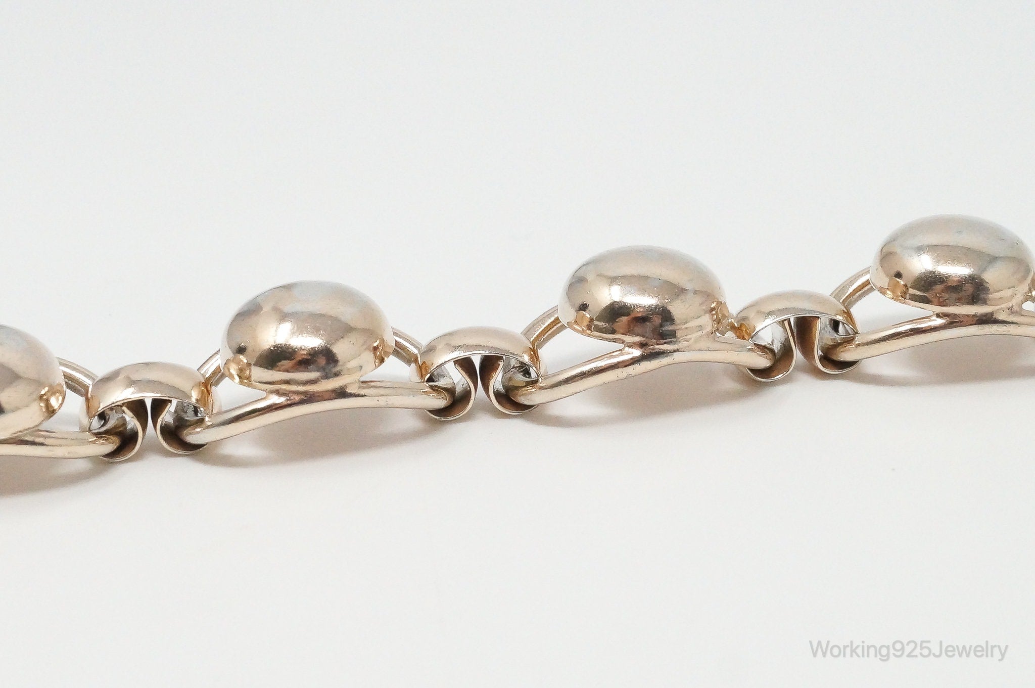 Vintage Designer Napier Modern Large Links Gold Tone Sterling Silver Bracelet | Jewelry > Bracelets | Wiccan Center