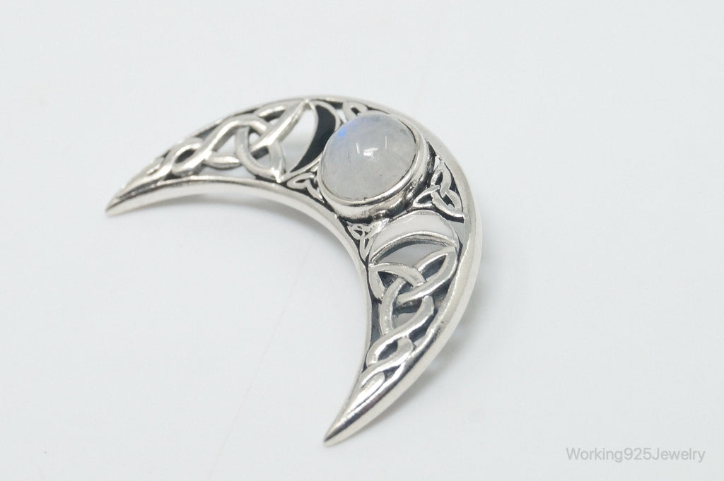 Vintage Designer Moonstone Celtic Sterling Silver Necklace Pendant | Jewelry > Necklaces > Pendants | Wiccan Center