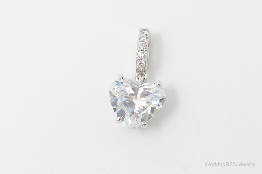 Vintage Heart Cubic Zirconia Sterling Silver Necklace Pendant | Jewelry > Necklaces > Pendants | Wiccan Center