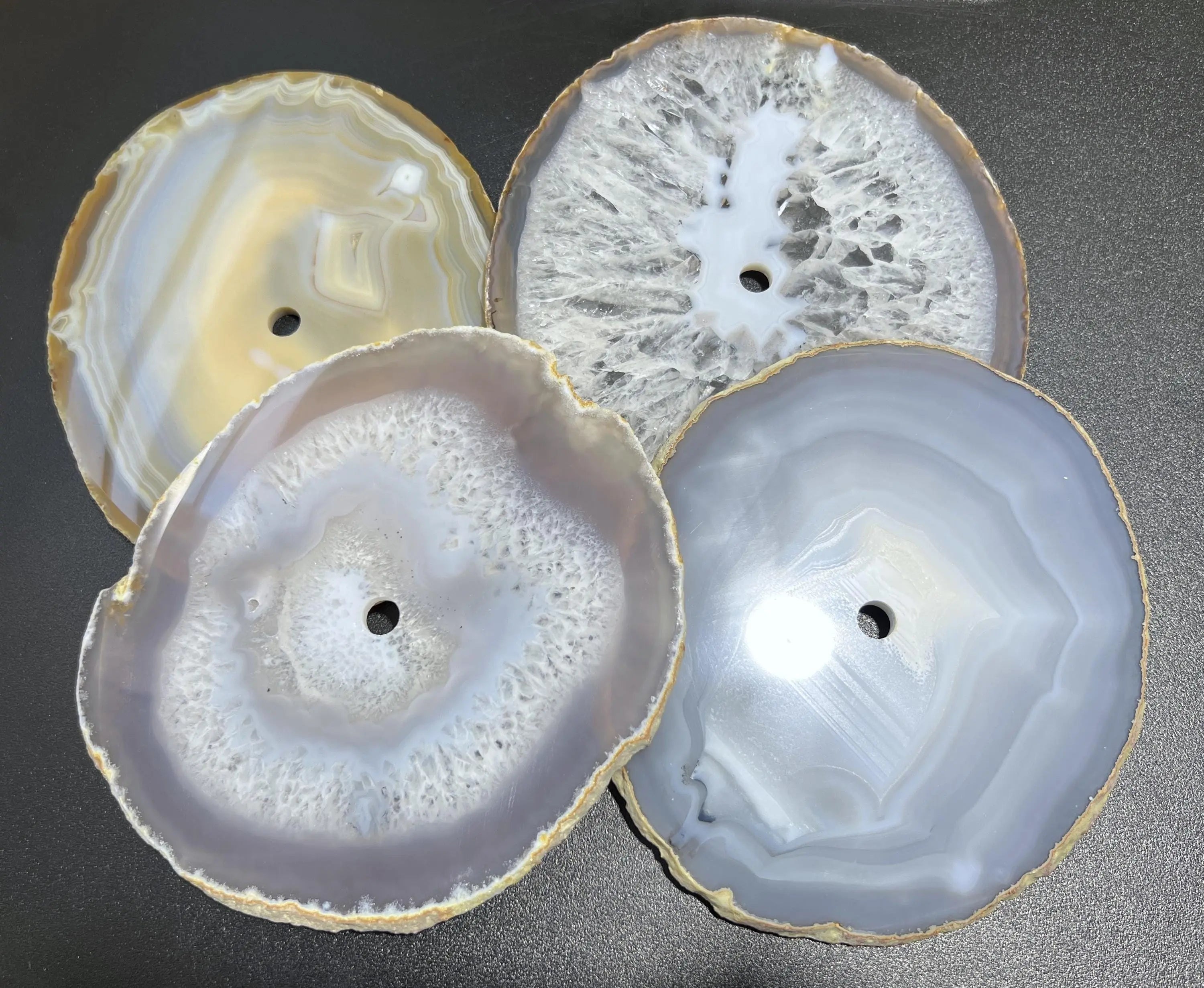 Large Natural Color Agate Slice Clock Faces (6-7 Inches)(1 CM Drilled Hole) | Home & Living > Home Decor > Home Accents > Rocks & Geodes | Wiccan Center