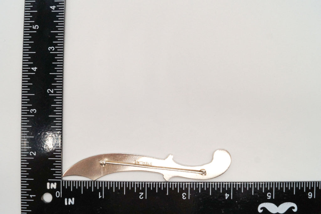 Large 1940s Victorian Revival Scimitar Sword Dagger Sterling Silver Pin Brooch | Jewelry > Brooches, Pins & Clips | Wiccan Center