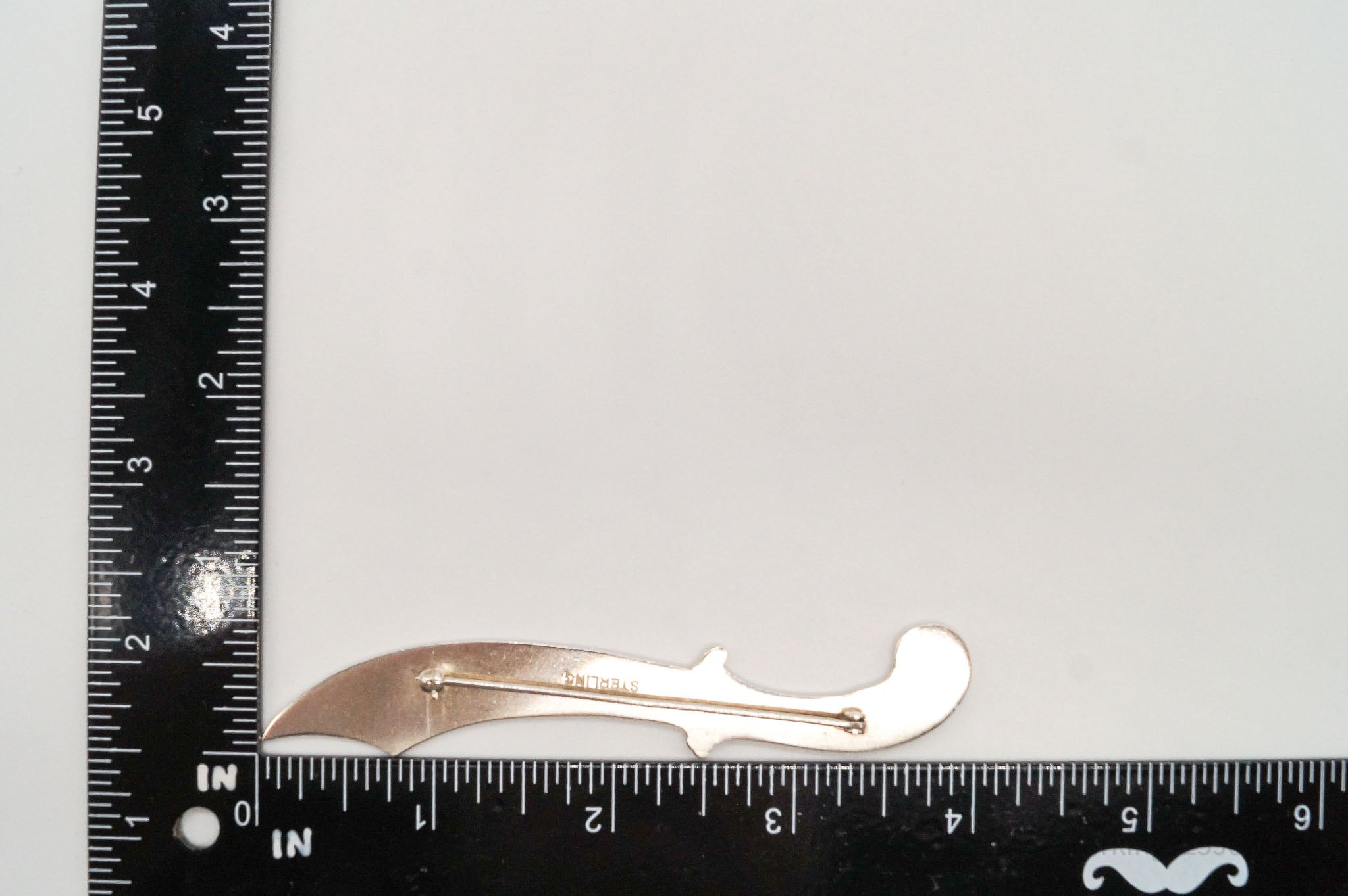Large 1940s Victorian Revival Scimitar Sword Dagger Sterling Silver Pin Brooch | Jewelry > Brooches, Pins & Clips | Wiccan Center