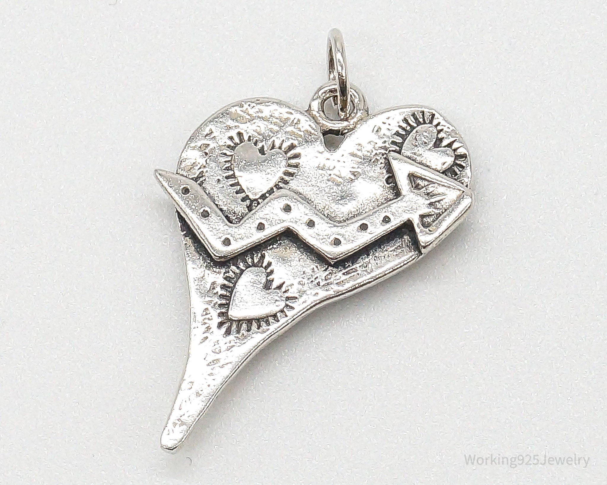 Vintage Artsy Heart Sterling Silver Pendant | Jewelry > Necklaces > Pendants | Wiccan Center