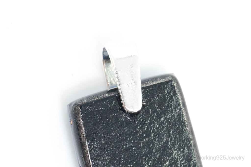 Large Vintage Dichroic Glass Sterling Silver Necklace Pendant | Jewelry > Necklaces > Pendants | Wiccan Center