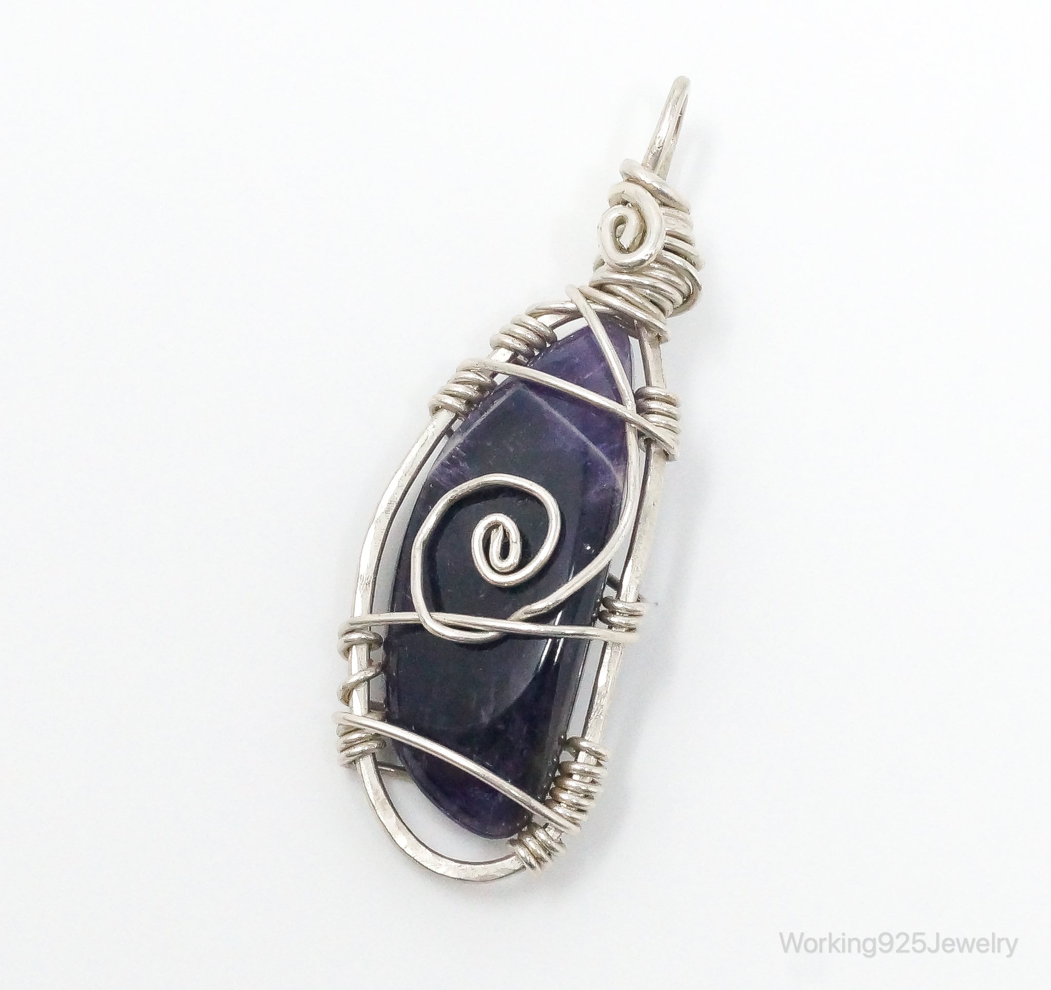 Vintage Large Amethyst Sterling Silver Necklace Pendant | Jewelry > Necklaces > Pendants | Wiccan Center