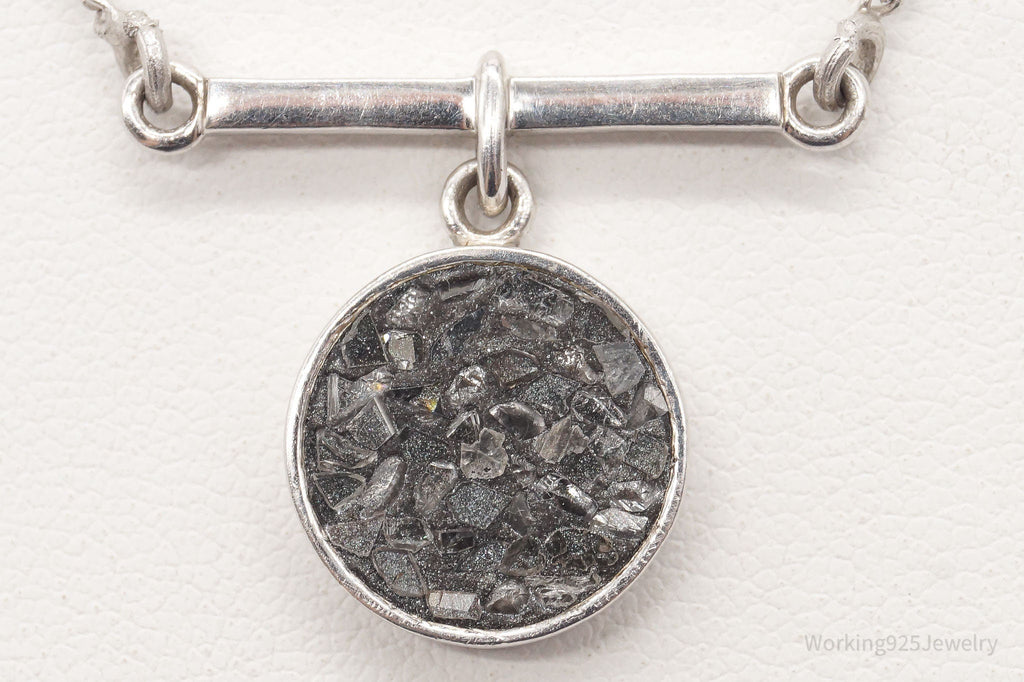 Vintage Druzy Quartz Modernist Sterling Silver Chain Necklace | Jewelry > Necklaces > Pendants | Wiccan Center