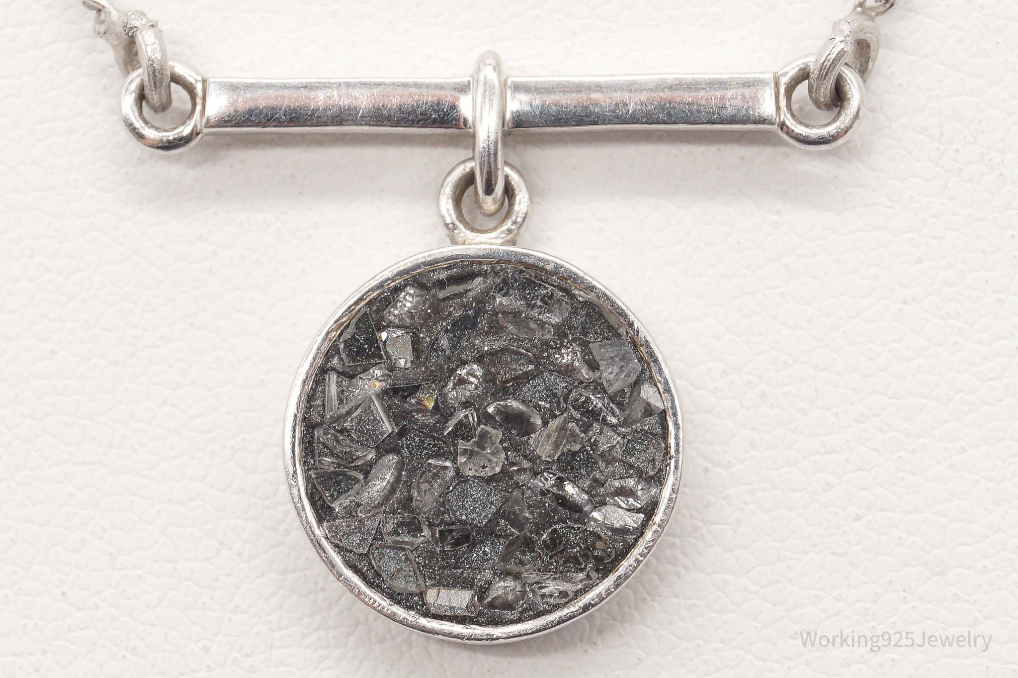Vintage Druzy Quartz Modernist Sterling Silver Chain Necklace | Jewelry > Necklaces > Pendants | Wiccan Center