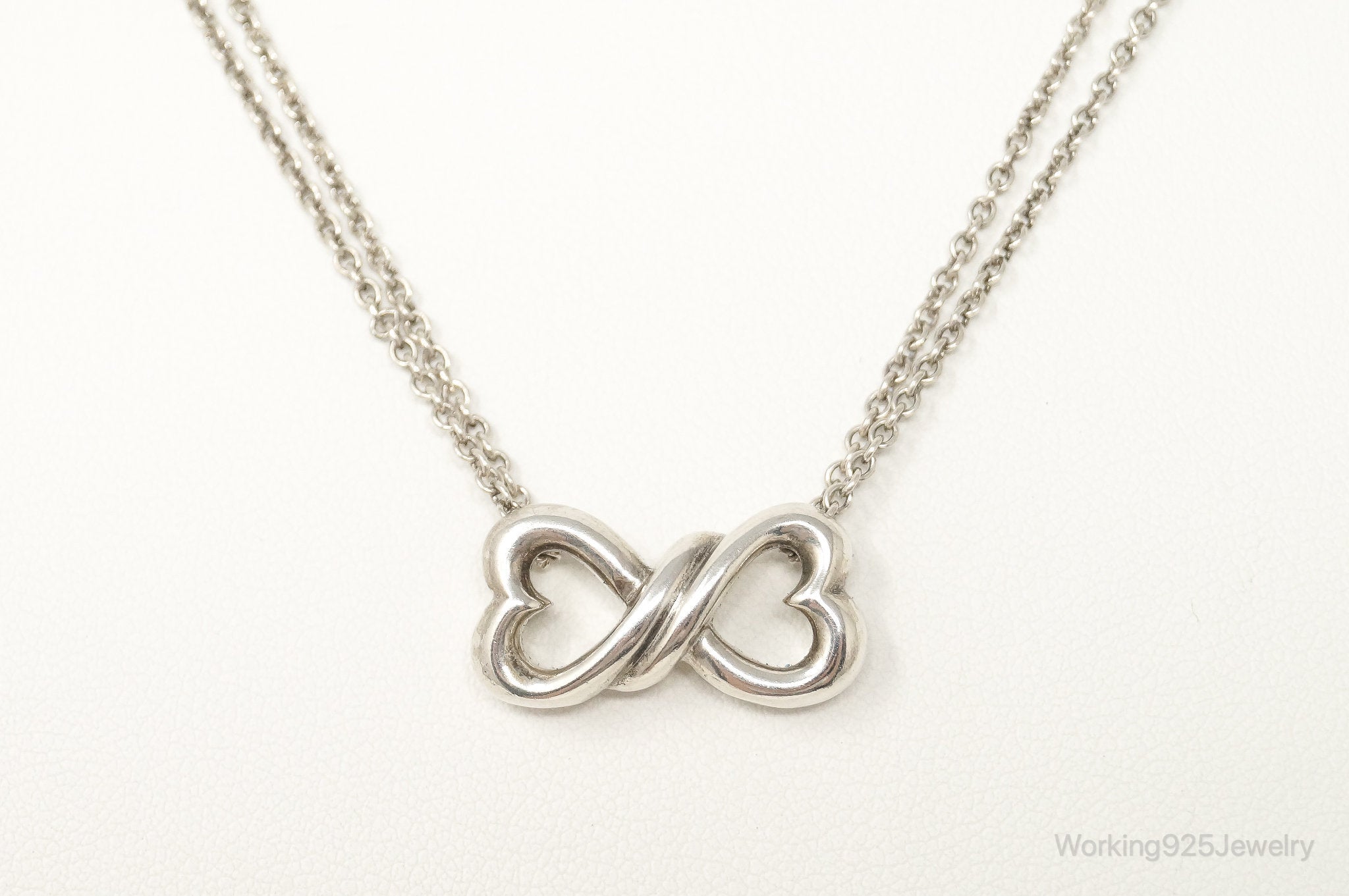 Vintage Open Linked Hearts Lovers Infinity Sterling Silver Necklace | Jewelry > Necklaces > Pendants | Wiccan Center