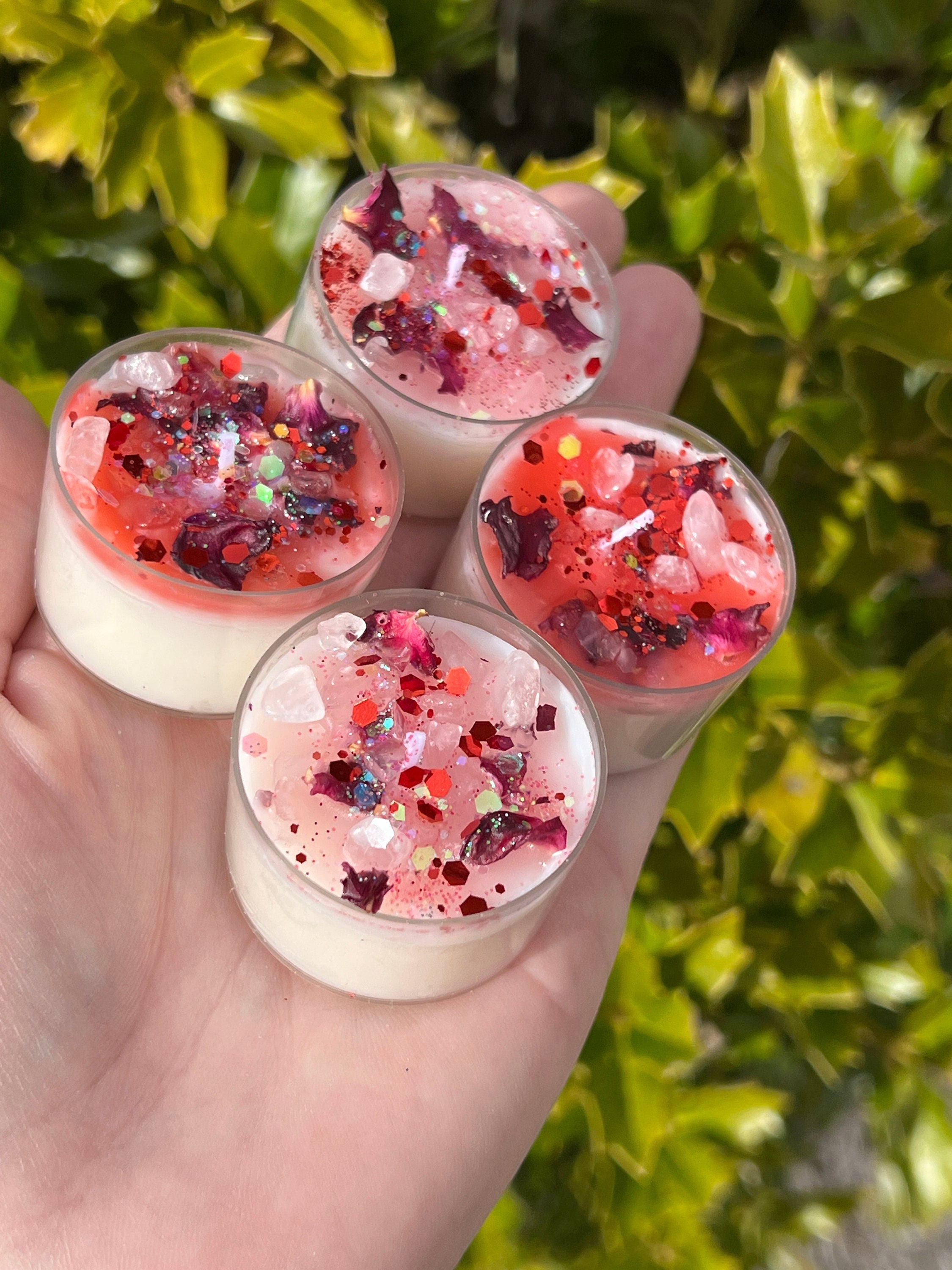 Aphrodite Love Spell Tea Lights: Rose Quartz Vegan Altar Candles | | Wiccan Center