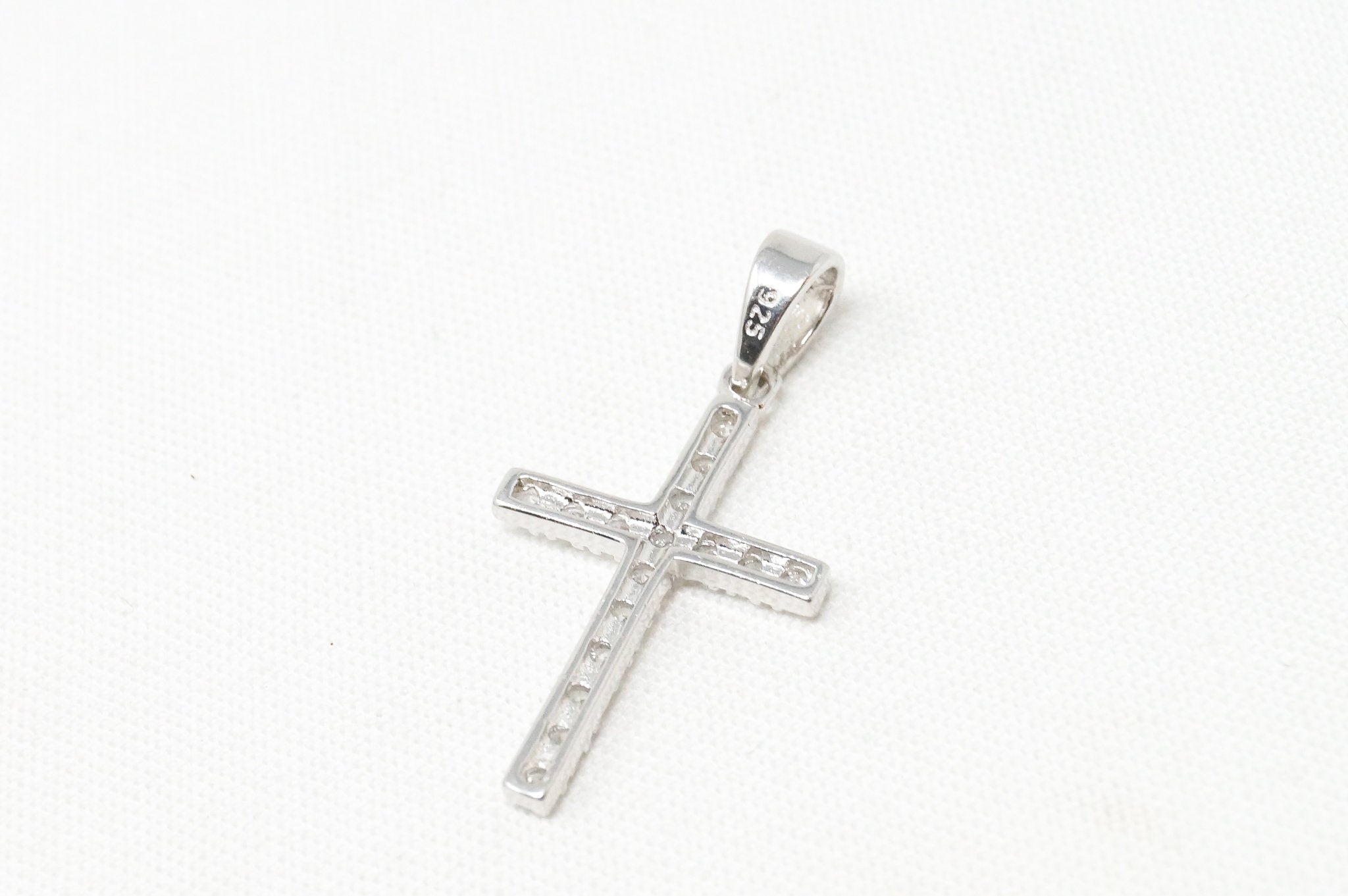 Vintage Cubic Zirconia Cross Sterling Silver Necklace Pendant | Jewelry > Necklaces > Pendants | Wiccan Center