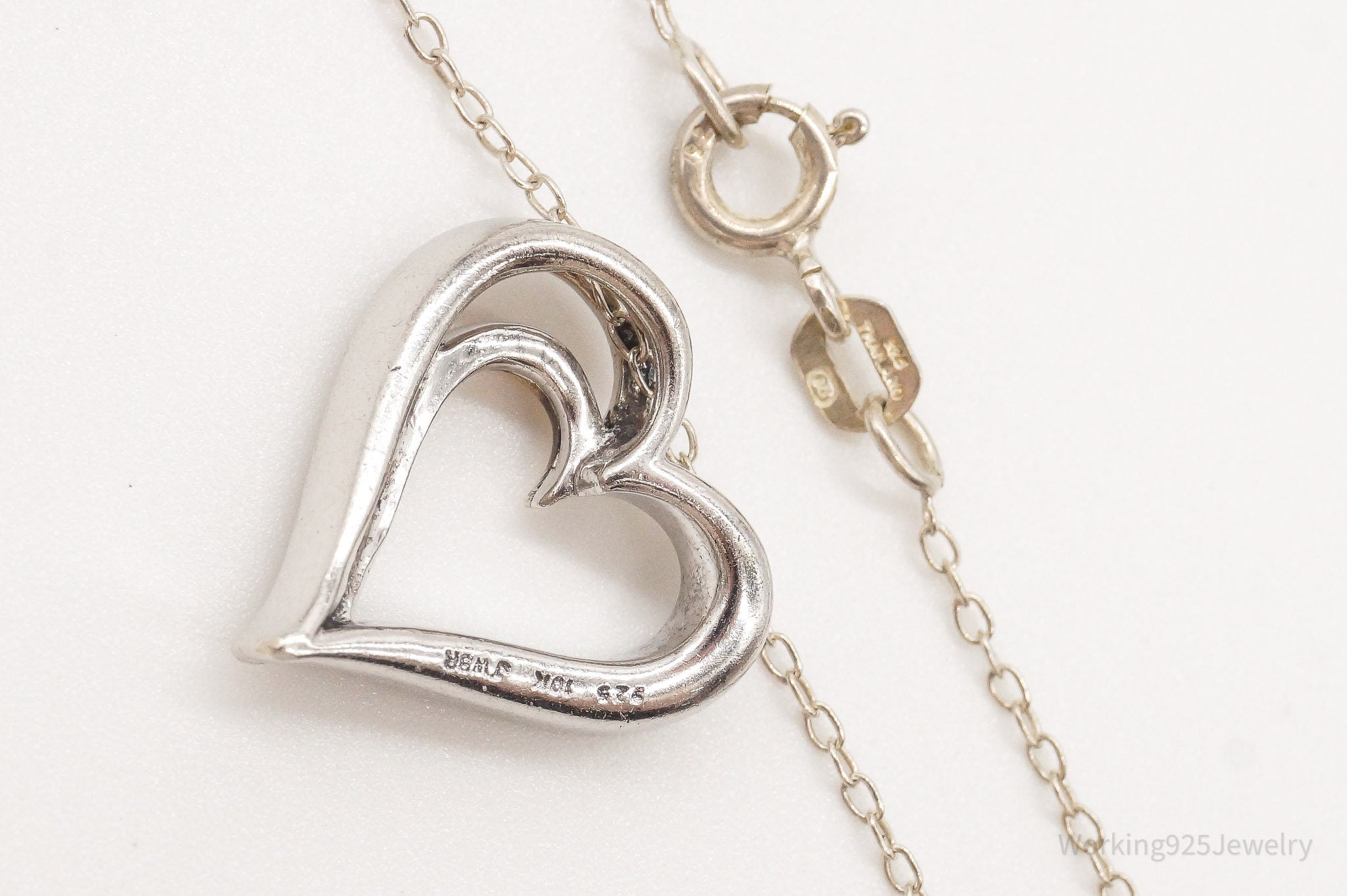 Vintage Designer JWBR Diamond Heart 10K Gold Sterling Silver Chain Necklace | Jewelry > Necklaces > Pendants | Wiccan Center