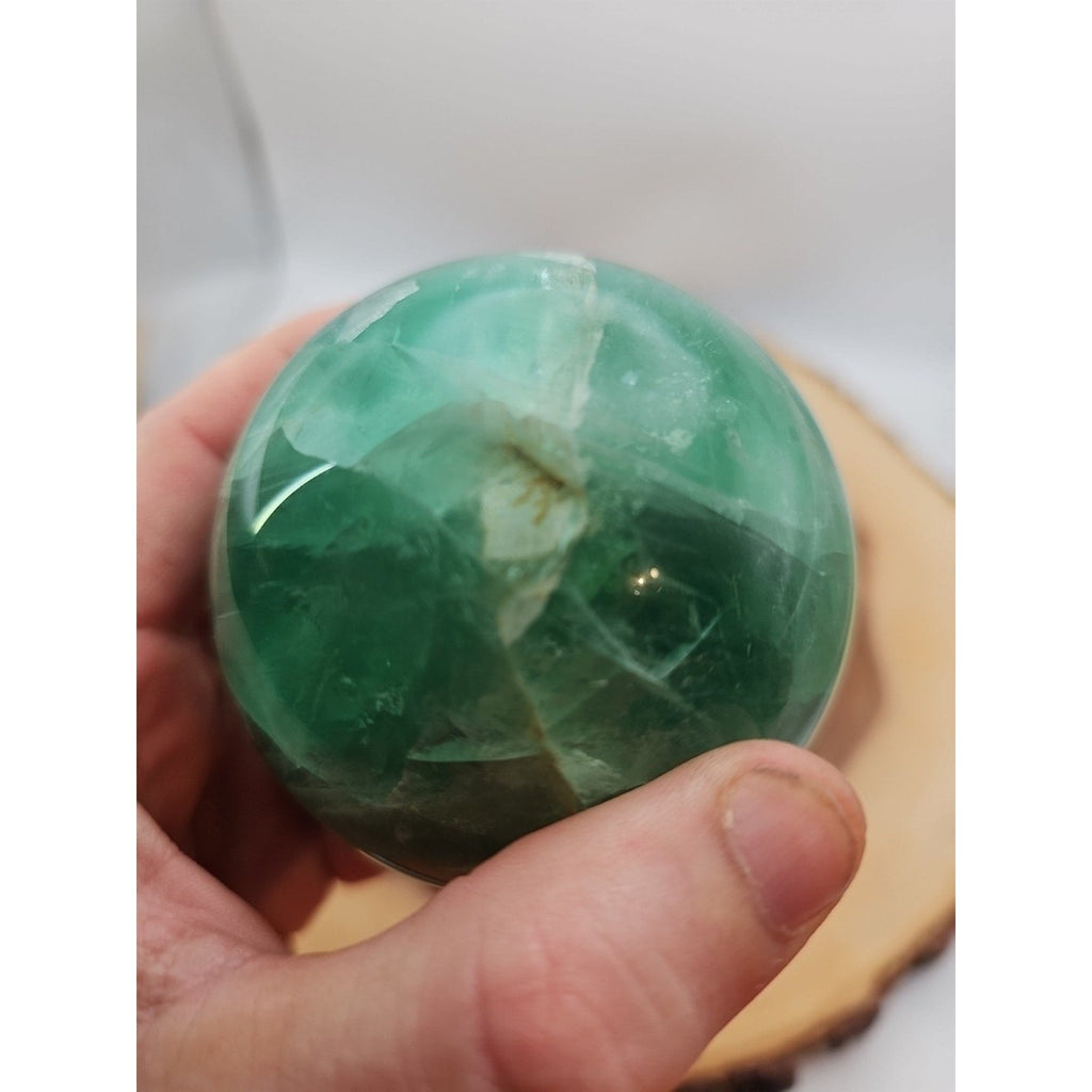 1.59lb Natural Rainbow Fluorite Quartz Crystal Sphere Ball Polished | Crystal Spheres & Eggs | Wiccan Center