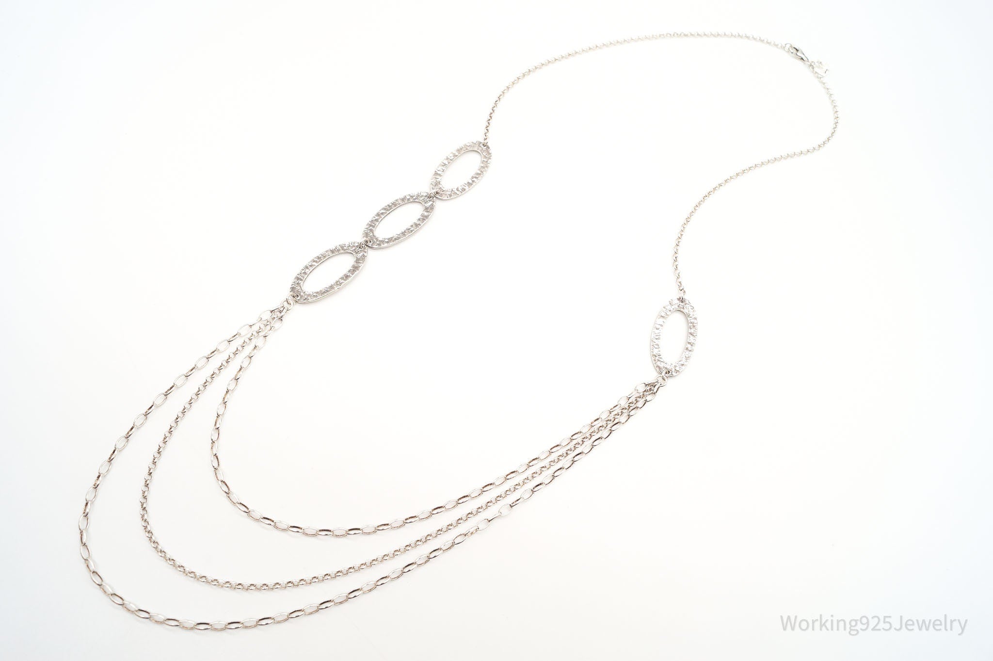 Retired Designer Silpada Cascading Ovals Sterling Silver Necklace - 32" | Jewelry > Necklaces > Pendants | Wiccan Center
