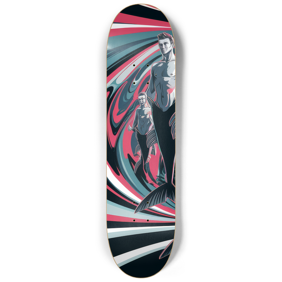 3 Skateboard Series Art - Merman Squad | Skateboard | Wiccan Center