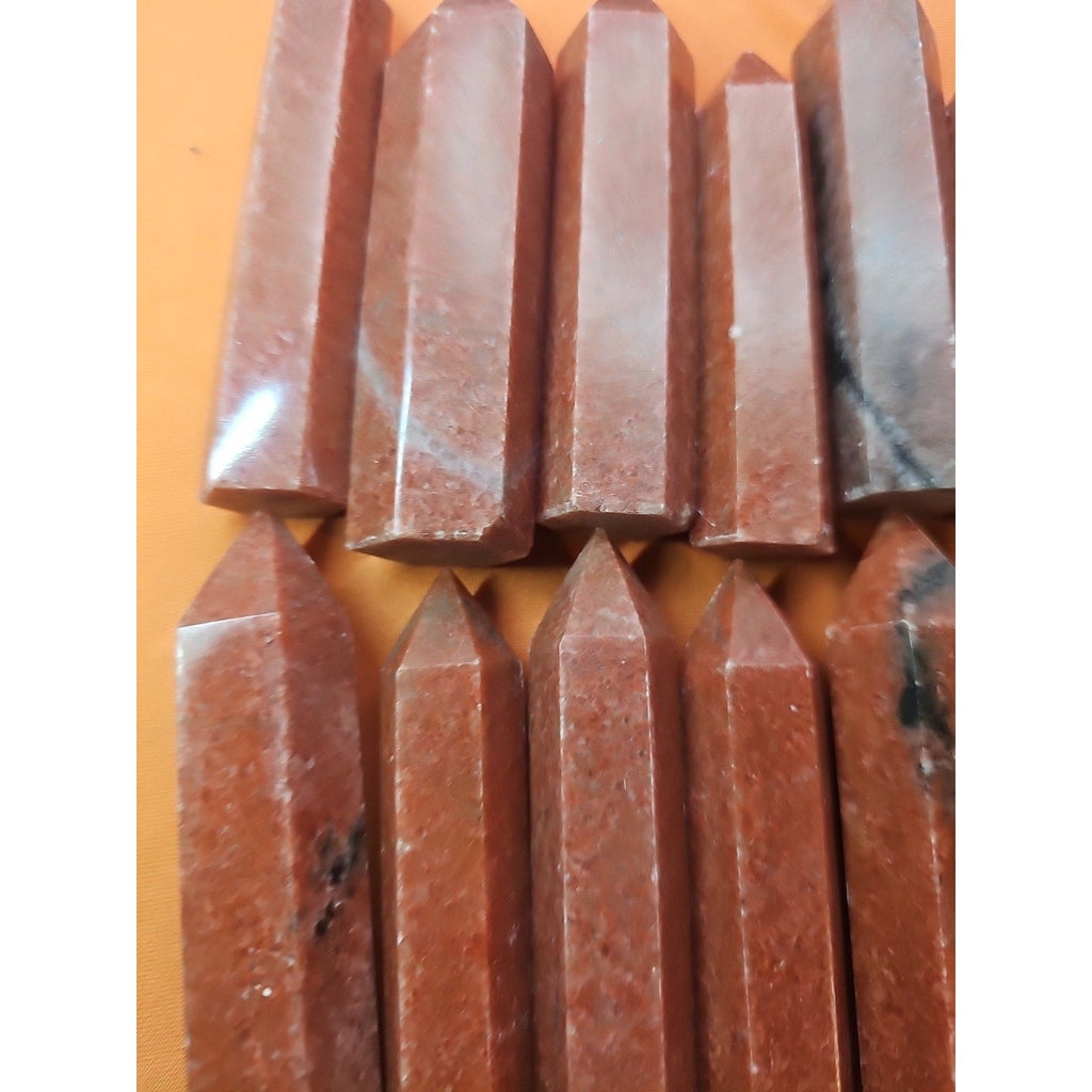 5pcs Avg .65 Natural Rhodonite Quartz Crystal Brazil | Mineral Specimens | Wiccan Center