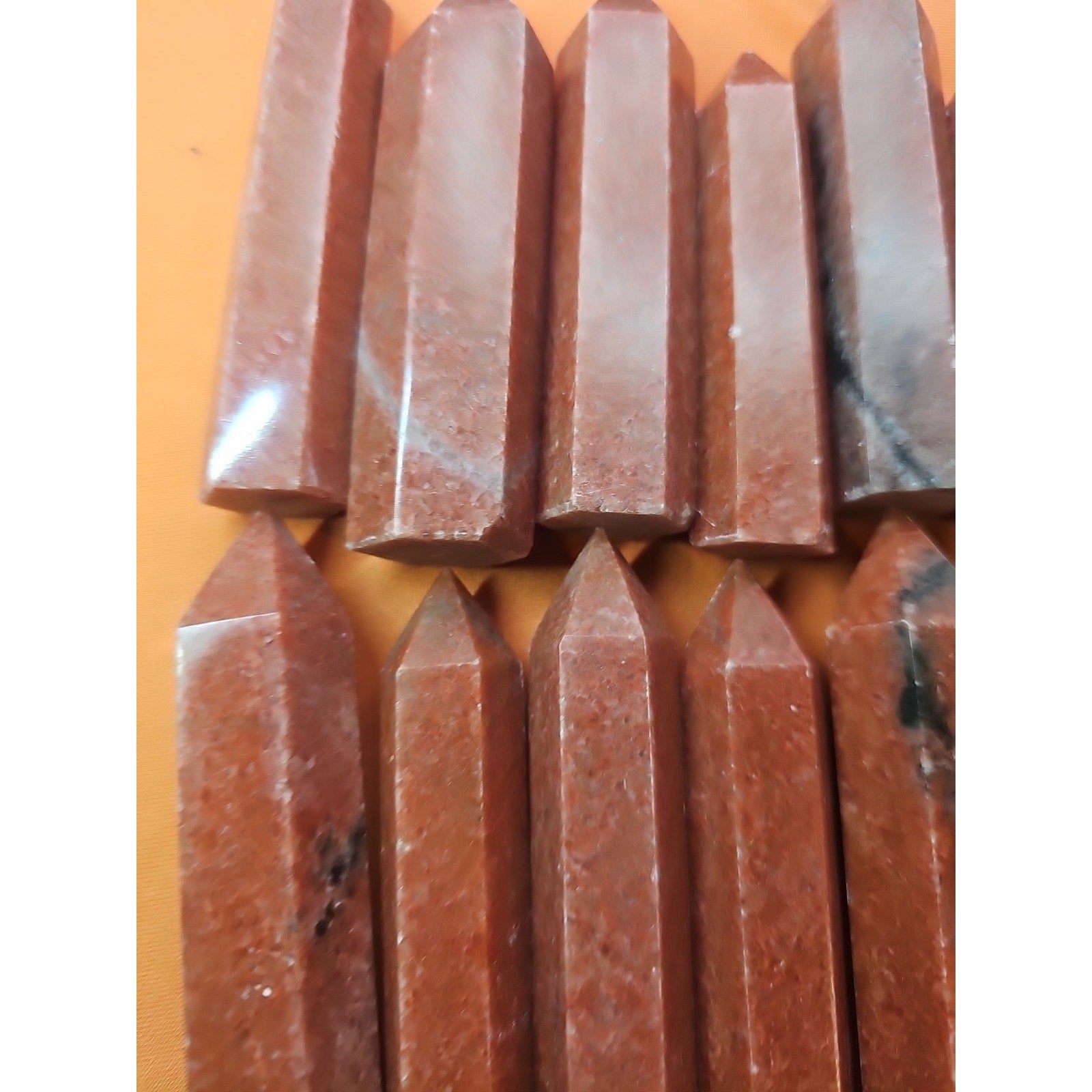 5pcs Avg .65 Natural Rhodonite Quartz Crystal Brazil | Mineral Specimens | Wiccan Center