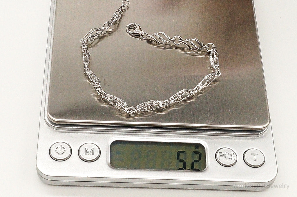 Designer JWBR Single Diamond Linked Sterling Silver Bracelet | Jewelry > Bracelets | Wiccan Center