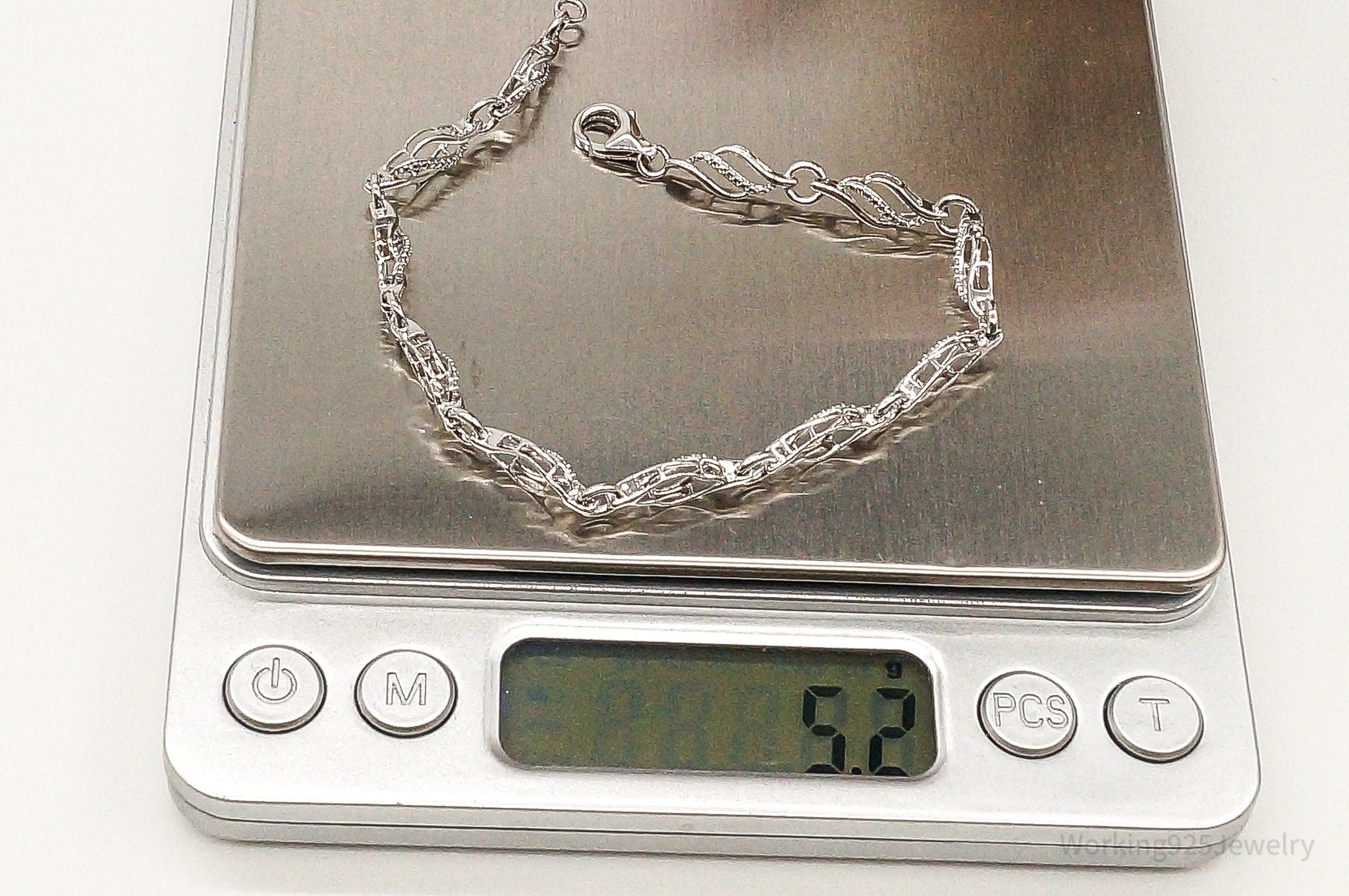 Designer JWBR Single Diamond Linked Sterling Silver Bracelet | Jewelry > Bracelets | Wiccan Center