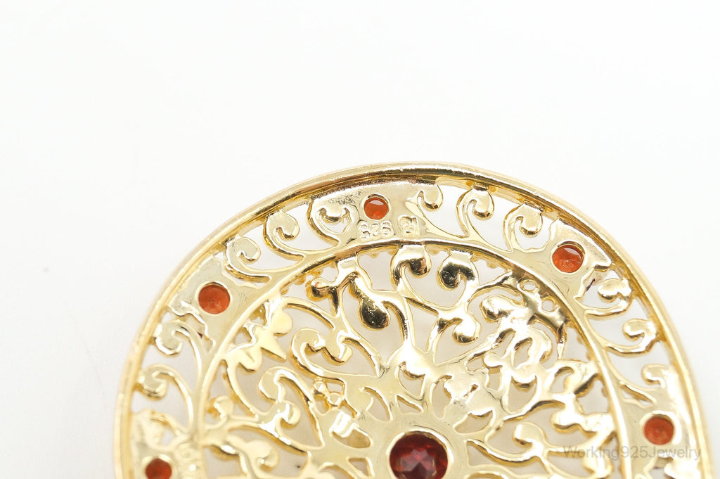 Designer Ross Simons Garnet Motif Gold Over Sterling Silver Pendant | Jewelry > Necklaces > Pendants | Wiccan Center