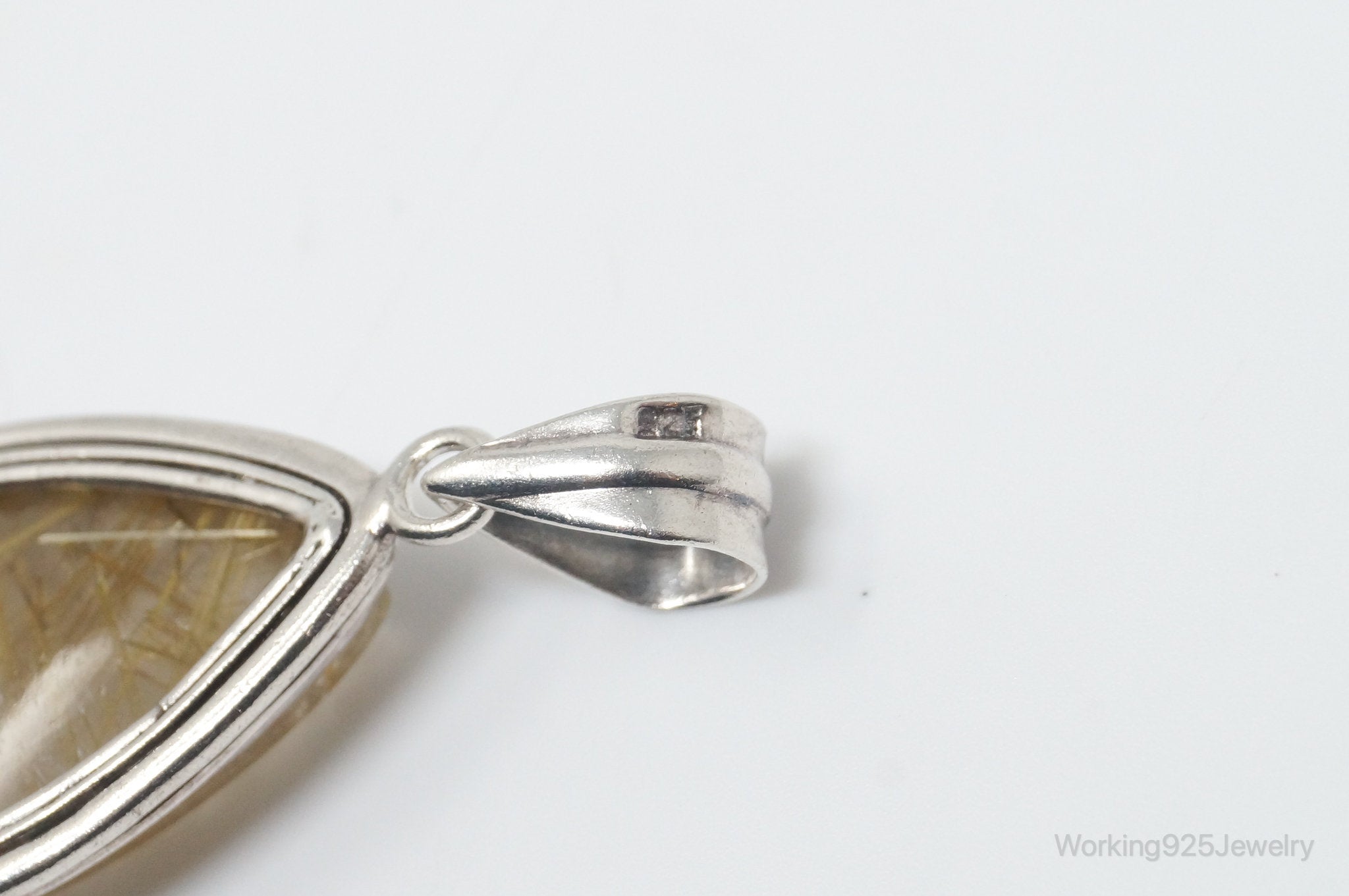 Vintage Rutilated Quartz Sterling Silver Southwestern Necklace Pendant | Jewelry > Necklaces > Pendants | Wiccan Center
