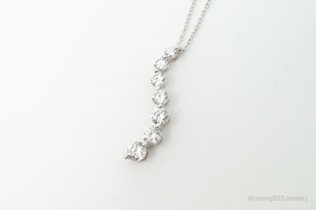 Vintage Cubic Zirconia Journey Necklace Sterling Silver - 18 Inch Chain | Jewelry > Necklaces > Pendants | Wiccan Center