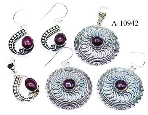 A-10942 Garnet 925 Sterling Silver Jewelry 20g | Garnet | Wiccan Center