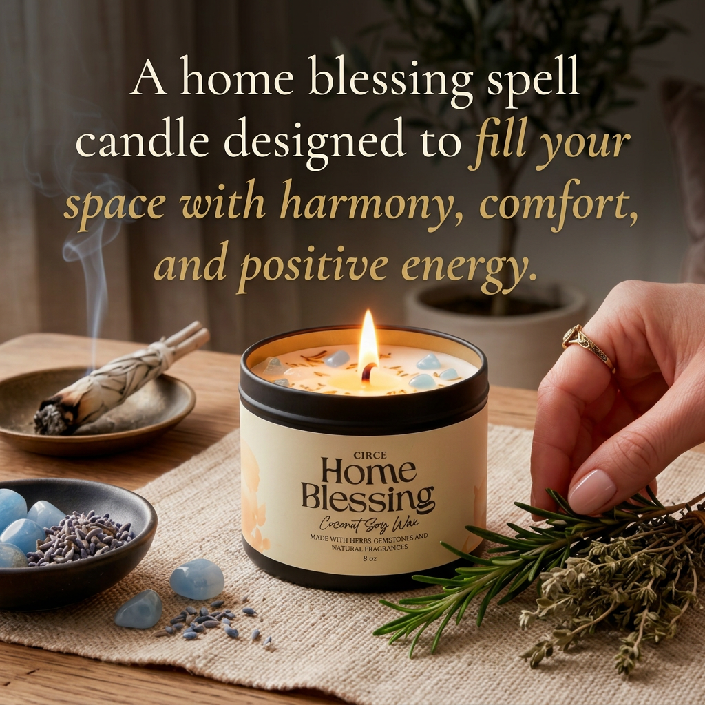Home Blessing Candle — 8‑oz Harmony & Protection | | Wiccan Center