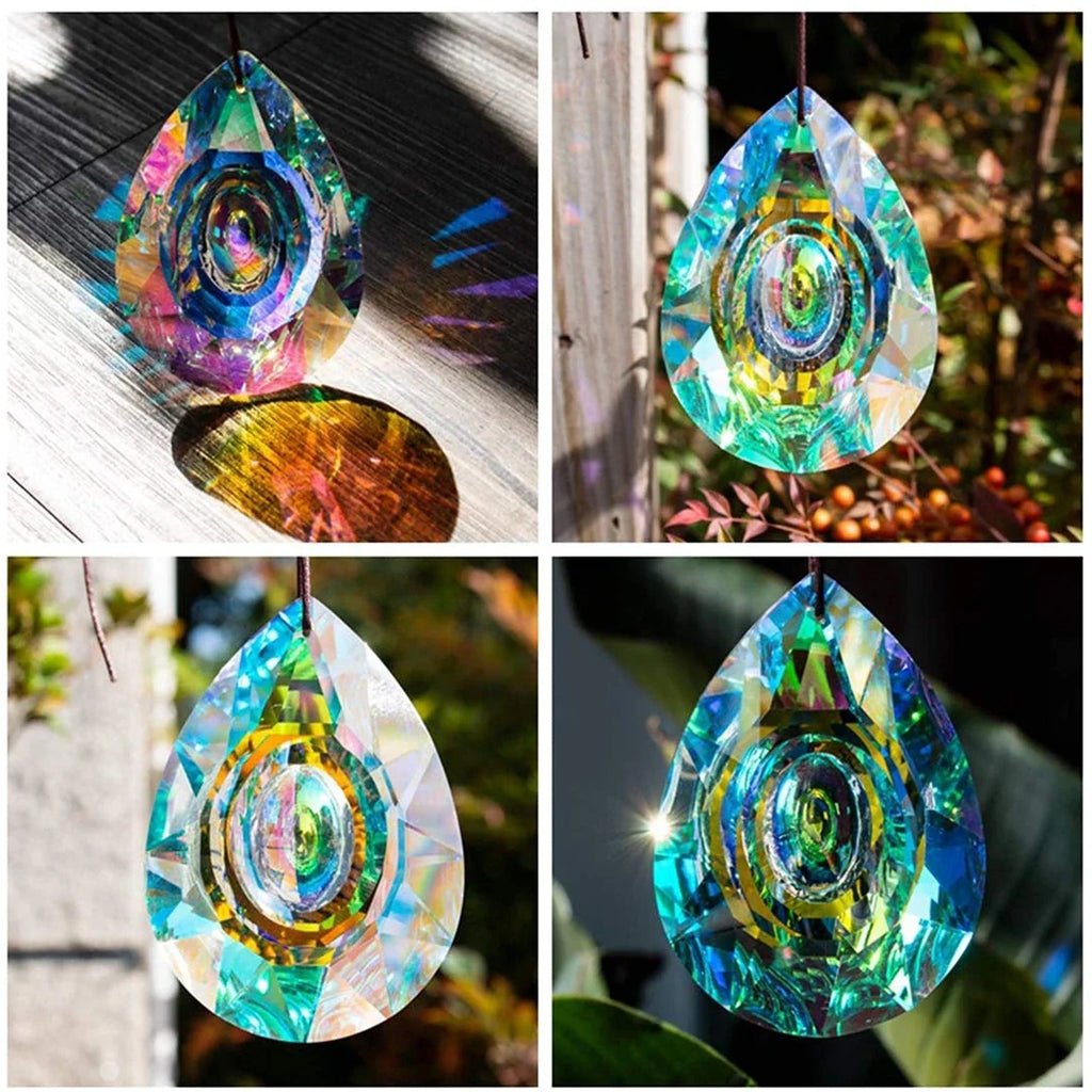 Large Crystal Rainbow Prism Pendant Sun Catcher Hanging Decor with Light Refraction Wedding Decor Home Wedding Party Decoration | | Wiccan Center