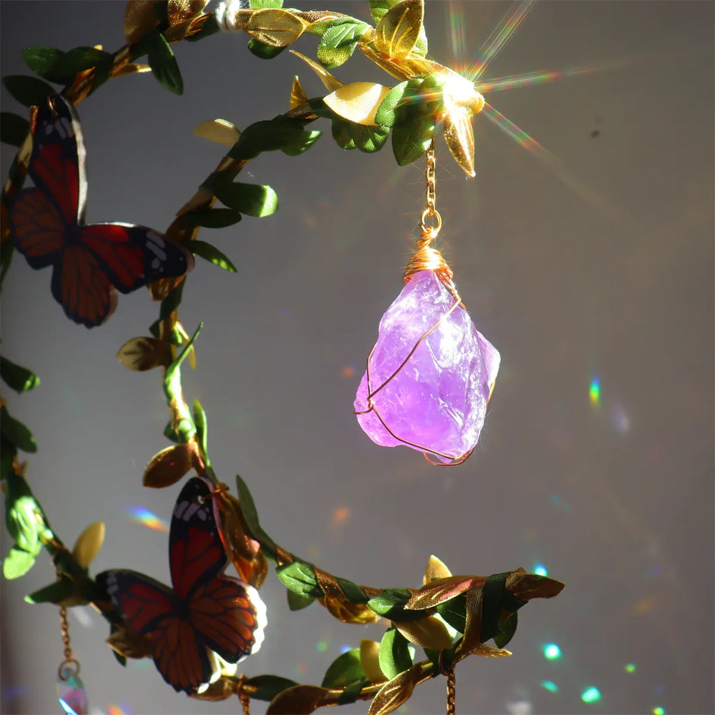 Sun Catcher with Butterfly Floral Vine Design Wedding Decor Home Wedding Party Decoration Ornament | | Wiccan Center