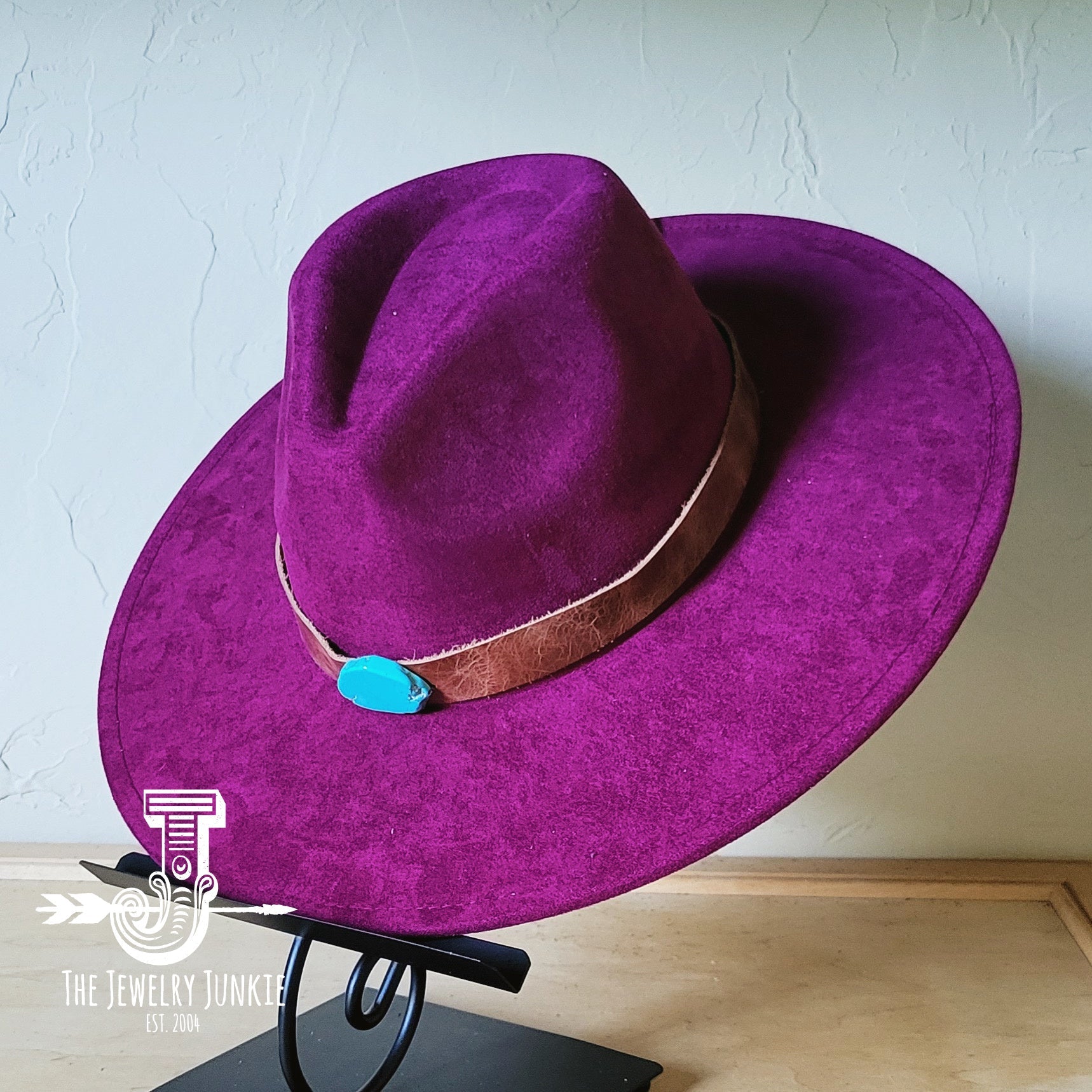 **Boho Western Felt Hat w/ Choice of Hatband- Plum 990b | Hat | Wiccan Center