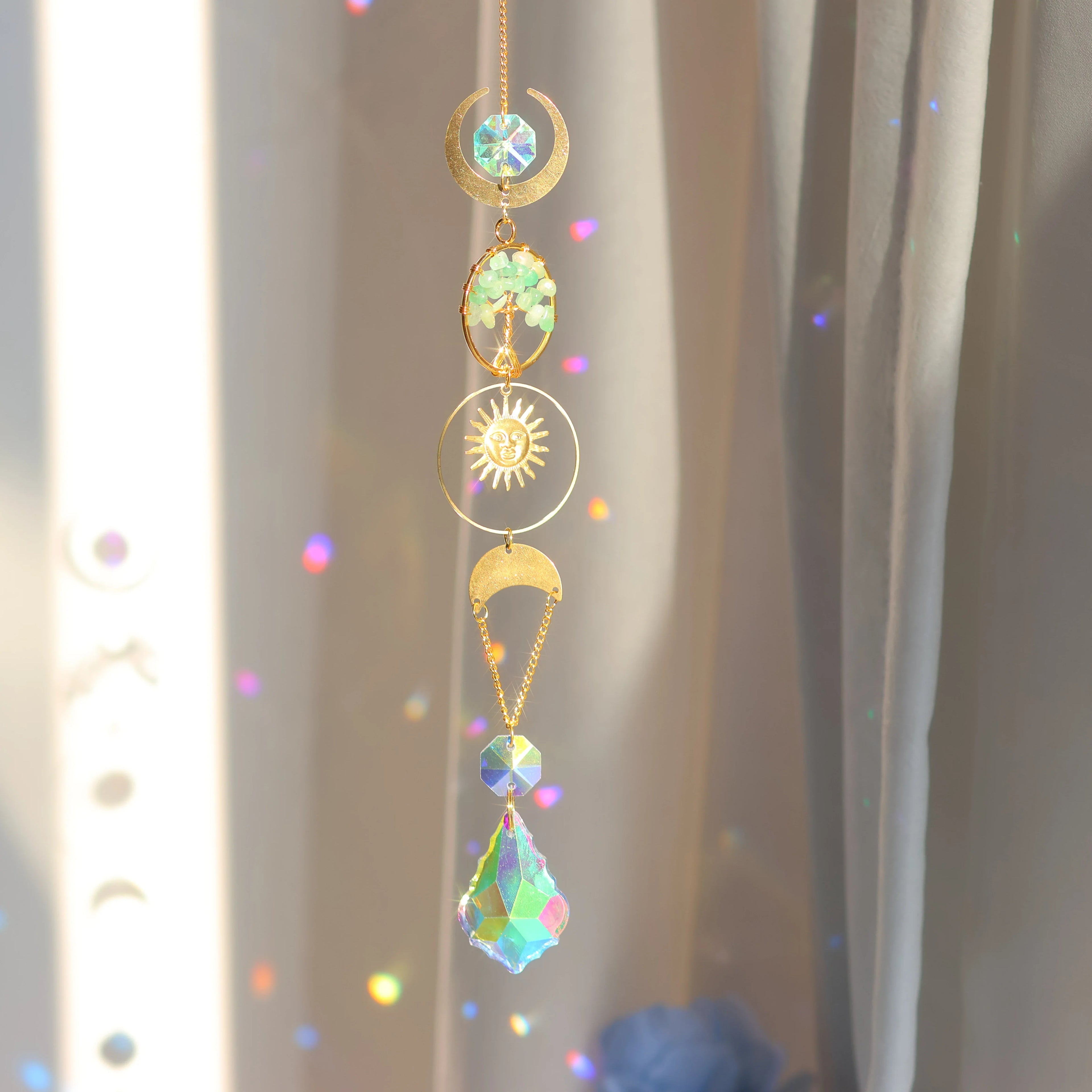 Tree of Life Crystal Pendant Sun Catcher Indoor and Outdoor Rainbow Home Garden Window Christmas Tree Wedding Decoration | | Wiccan Center
