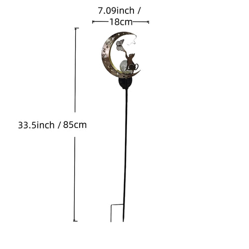 1 PC Cat Moon Fairy Shaped Iron Solar Lamp | | Wiccan Center