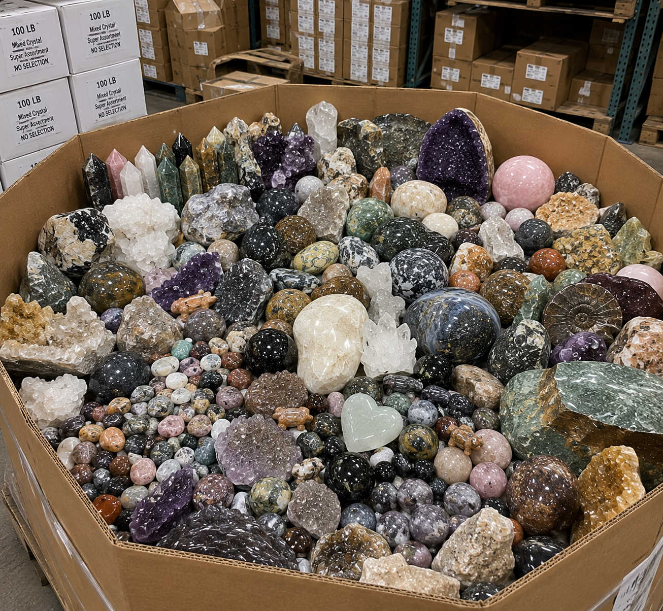 100 LB Super Mixed Crystal Assortment – Bulk Wholesale Lot