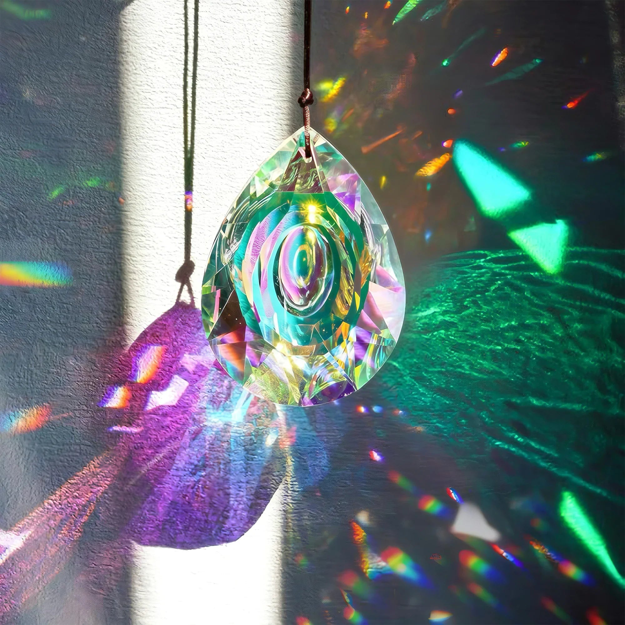 Large Crystal Rainbow Prism Pendant Sun Catcher Hanging Decor with Light Refraction Wedding Decor Home Wedding Party Decoration | | Wiccan Center
