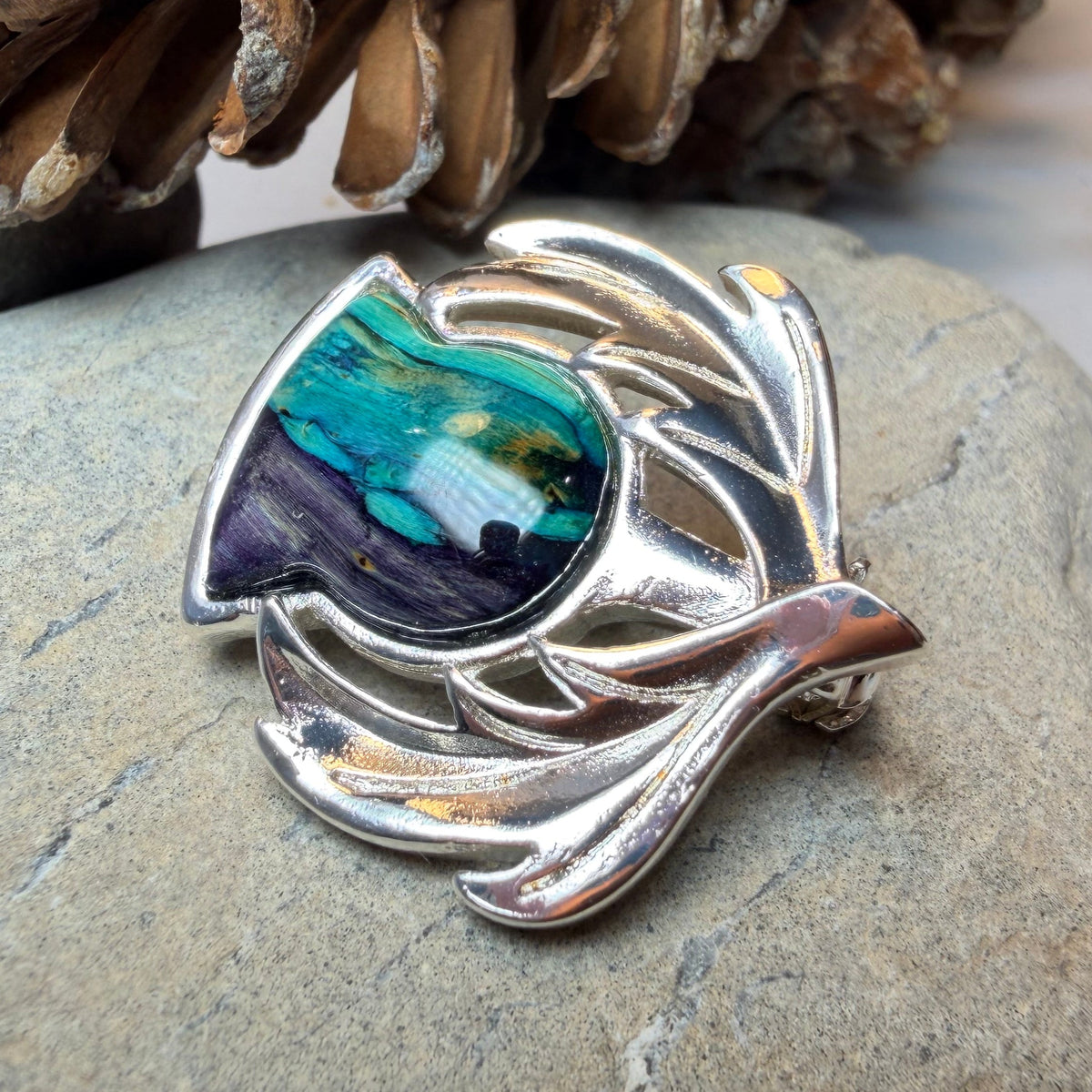 Scotland Heathergems Thistle Brooch - Handmade in Scotland | Brooch | Wiccan Center